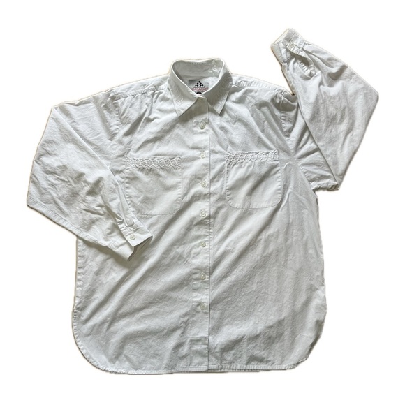 Jordache Tops - Vintage Jordache White Western Blouse M Women’s 100% Cotton Embroidered Detail